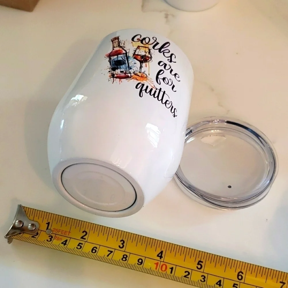 NWT 12oz Metal Wine Tumbler w/ Lid 